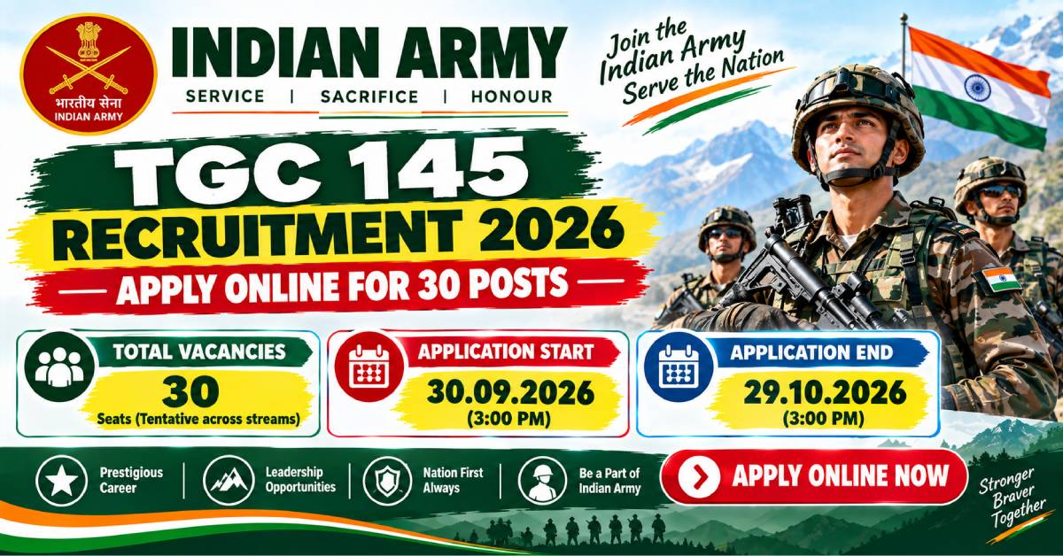 Indian Army TGC 145 Recruitment 2026 Apply Online